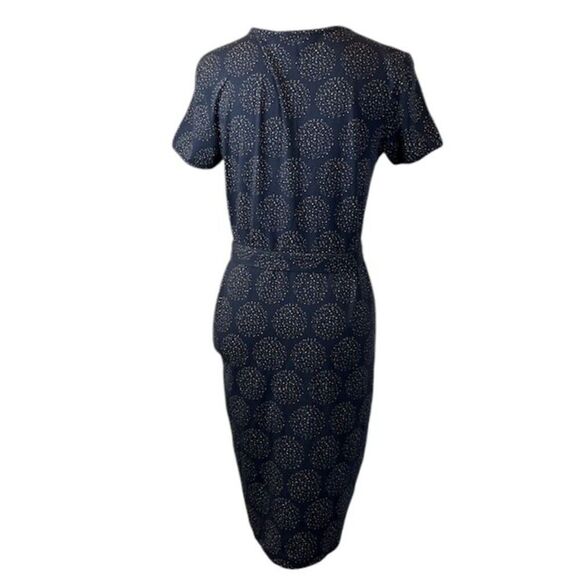 A.P.C. Rue Madame Paris Cherry Dot Cotton Blend Shirt Dress Tie Waist Blue XS - Picture 5 of 11